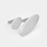 Modern Dual Oval Silver Open Ring
