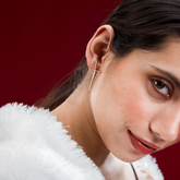 The Bladed Darling Sharp Elegance Earrings – Silver Tone