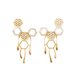 Golden Honey comb earring