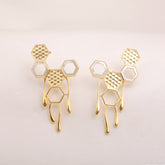 Golden Honey comb earring