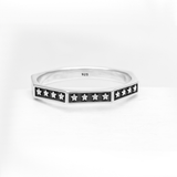 Classic Sterling Silver Star Design Band Ring for Men & Women