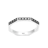 Classic Sterling Silver Star Design Band Ring for Men & Women