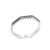 Classic Sterling Silver Star Design Band Ring for Men & Women