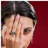 Gold-Plated Heart & Sword Statement Ring for Men & Women