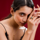 Gold-Plated Heart & Sword Statement Ring for Men & Women