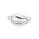 Elegant 925 Sterling Silver Cowrie Shell Ring for Women & Girls