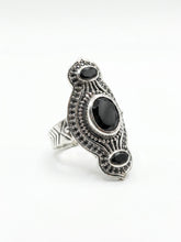 Nox Ring - Antiqued Silver & Black Trio