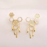 Golden Honey comb earring