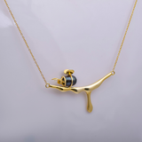 Designer Bee-Inspired Gold-Plated Jewellery Set with Pearl Accents for Women
