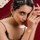 The Blush Bond Crystal Stud Earrings – Golden Tone