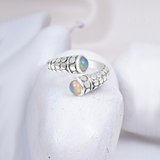 Silver Dual Opal Wrap Ring
