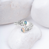 Silver Dual Opal Wrap Ring