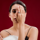 Silver-Tone Black Stone Vintage Style Ring for Men & Women