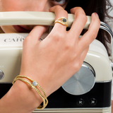 Gold-Plated Dual Chain Stone Bracelet for Women