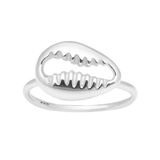 Elegant 925 Sterling Silver Cowrie Shell Ring for Women & Girls