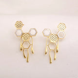 Golden Honeycomb Earring