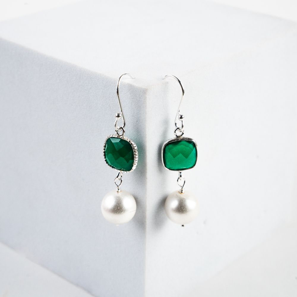 Stone & Shell Drop Earrings